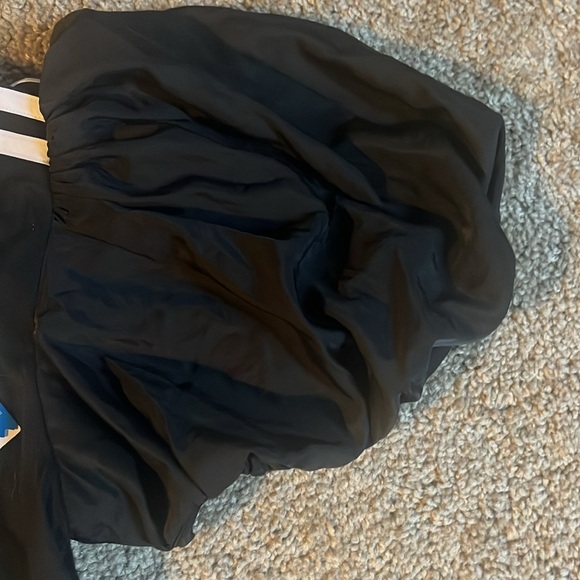 Adidas black/white short sleeve t shirt w/matching spandex shorts. - Picture 2 of 4